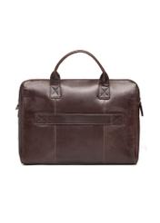 Brown leather men's bag TORMS-0460-89(Z25), product view from the back on a white background.