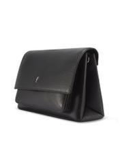 Leather black women's shoulder bag TORES-1347-9I(Z26), diagonal product view on a white background.