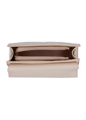 Small women's handbag made of ecru imitation leather TOREC-1324-0B(Z26), product view from above, on a white background.