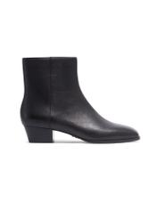 Black leather women's ankle boots BUTYD-1303-99(Z26), side view of the product on a white background.