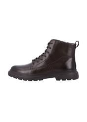 Brown men's lace-up ankle boots BUTYM-0556-1I(Z26), product view from the side on a light background.