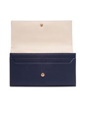Navy blue women's wallet with cream interior POREC-0439-7E(Z26) - front product view, on white background.