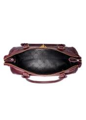 Burgundy leather shoulder bag TORES-1369-4D(Z26), product view inside on white background.