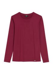 Women's burgundy blouse LSLDT-0055-49(Z25), front product view on white background.
