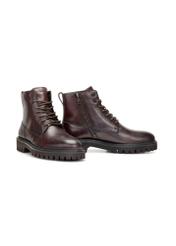Men's brown leather ankle boots BUTYM-0507-89(Z25)
