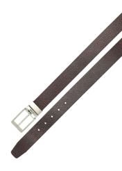 Men's brown leather belt PASMS-0167-9J(W26), front product view on white background.