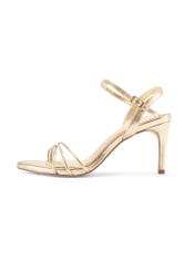 Women's gold high heel sandals BUTYD-1233-2X(W26), side product view on white background.