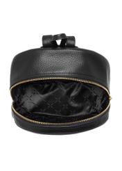 Black leather women's backpack TORES-0898D-99(Z25) - top view of the backpack on a white background.