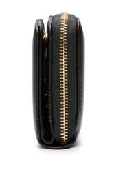 Black small women's wallet POREC-0399A-99(Z25), product view from the side on a white background.