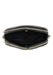 Small black women's handbag TOREC-1051-99(Z25), product visible from the inside on a white background.