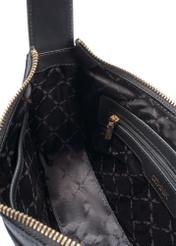Black small leather women's handbag TORES-1263-99(W26), close-up of product detail, view on white background.