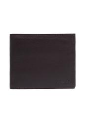 Small men's brown leather wallet PORMS-0708-1H(Z26), front product view on white background.