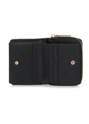 Small black croco women's wallet POREC-0352A-9G(Z26) - product view inside on white background.
