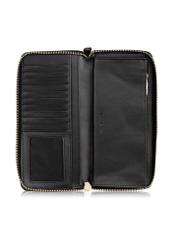 Black leather women's belt wallet PORES-0892-99(W24)-04