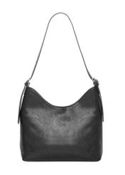 Black women's handbag with jewelry accent TOREC-1325-99(Z26), product view from the back on a light background.