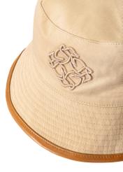 Beige women's hat with chain KAPDT-0044-25(W25), close-up of product detail on white background.