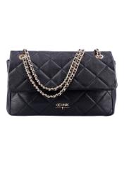 Elegant black women's shoulder bag TORES-1399-9P(Z26), front product view on white background.
