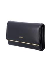Black large women's wallet POREC-0449-99(Z26), diagonal product view on white background.