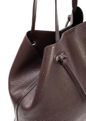 Large brown shopper bag TOREC-0995A-89(Z25), close-up of product detail, view on white background.