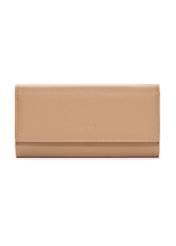 Large beige women's wallet POREC-0411-1B(W26), front product view on white background.