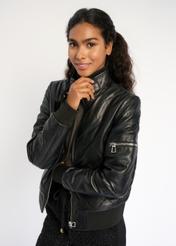 Women's quilted leather jacket KURDS-0378-1241(Z22)-01