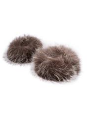 Natural fox fur cuffs MANDF-0005-1L(Z26) - product view from above, on a white background.
