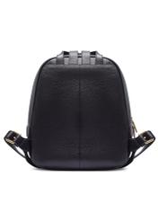 Women's leather backpack in black color TORES-1276-9I(W26), product view from the back on a white background.