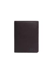 Brown men's leather wallet PORMS-0711-1H(Z26), front product view on white background.