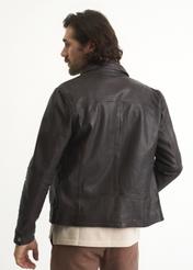 Dark brown leather jacket for men KURMS-0260-1219(W23)-05