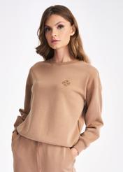 Beige women's sweatshirt with logo BLZDT-0082-81(Z22)-01