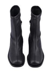 Black leather women's ankle boots BUTYD-1360-99(Z26), front product view on white background.