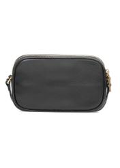 Small black leather women's handbag TORES-1152-9I(Z26), product view from the back on a white background.