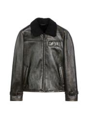 Men's leather sheepskin coat KOZMS-0023-3188(Z25), product view from the front on a white background.