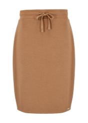 Camel pencil skirt with ties SPCDT-0059A-89(W24)-04