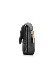 Black small leather women's wallet PORES-0895G-99(Z25), side product view on white background.