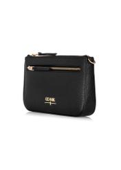 Black leather women's wallet with handle PORES-0887-99(Z23)-02