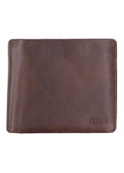 Brown leather men's wallet PORMS-0734-1I(Z26), front product view on white background.