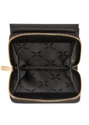 Black leather women's wallet with RFID protection PORES-0825RFID-99(Z25), product view from above on a white background.