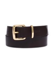 Brown leather women's belt PASDS-0312-1I(Z26), front product view on white background.