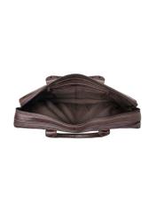 Brown leather men's bag TORMS-0460-89(Z25), product view from above on a white background.