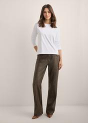 Women's white cotton blouse LSLDT-0060-0A(Z26)