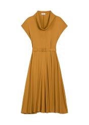 Mustard modal dress SUKDT-0287-2D(Z26) - front product view, on white background.