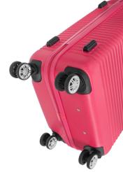 Large suitcase on wheels WALAB-0040-5E-28(W26), close-up of the product wheels on a white background.
