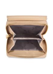 Beige leather women's wallet PORES-0802R-81(Z25), product view from above on a white background.