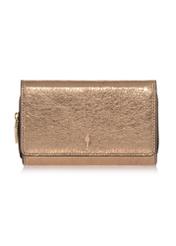 Women's gold leather wallet PORES-0801C-28(W23)-01