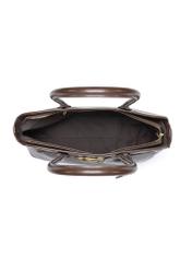 Brown large women's handbag TOREC-1076-1H(Z26) - product view from above, on a white background.