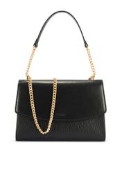 Black elegant women's messenger bag TOREC-1165-99(W26) - front product view, on a white background.