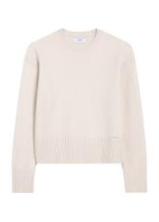 Beige women's sweater SWEDT-0242-80(Z25), product view from the front on a white background.
