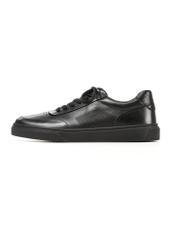 Black leather men's sports shoes BUTYM-0484-99(W25), side view of the product on a white background.