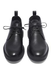 Men's black leather ankle boots BUTYM-0575-99(Z26), front product view on white background.